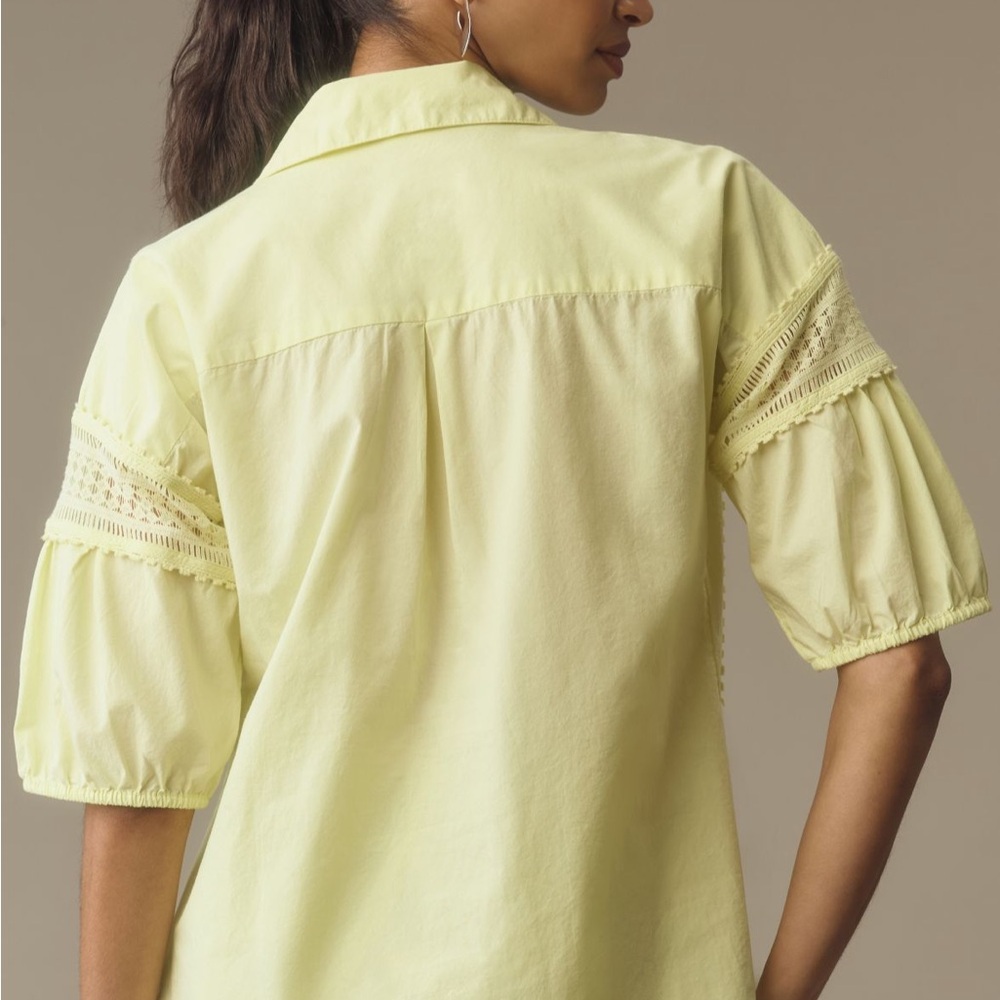 Anthropologie Puff Sleeve Lace Blouse - Picture 2 of 13